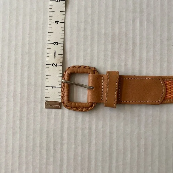 Vintage Omega Guatemalan Mayan Cotton Leather Belt Womens Size M Colorful Tribal - Picture 7 of 10